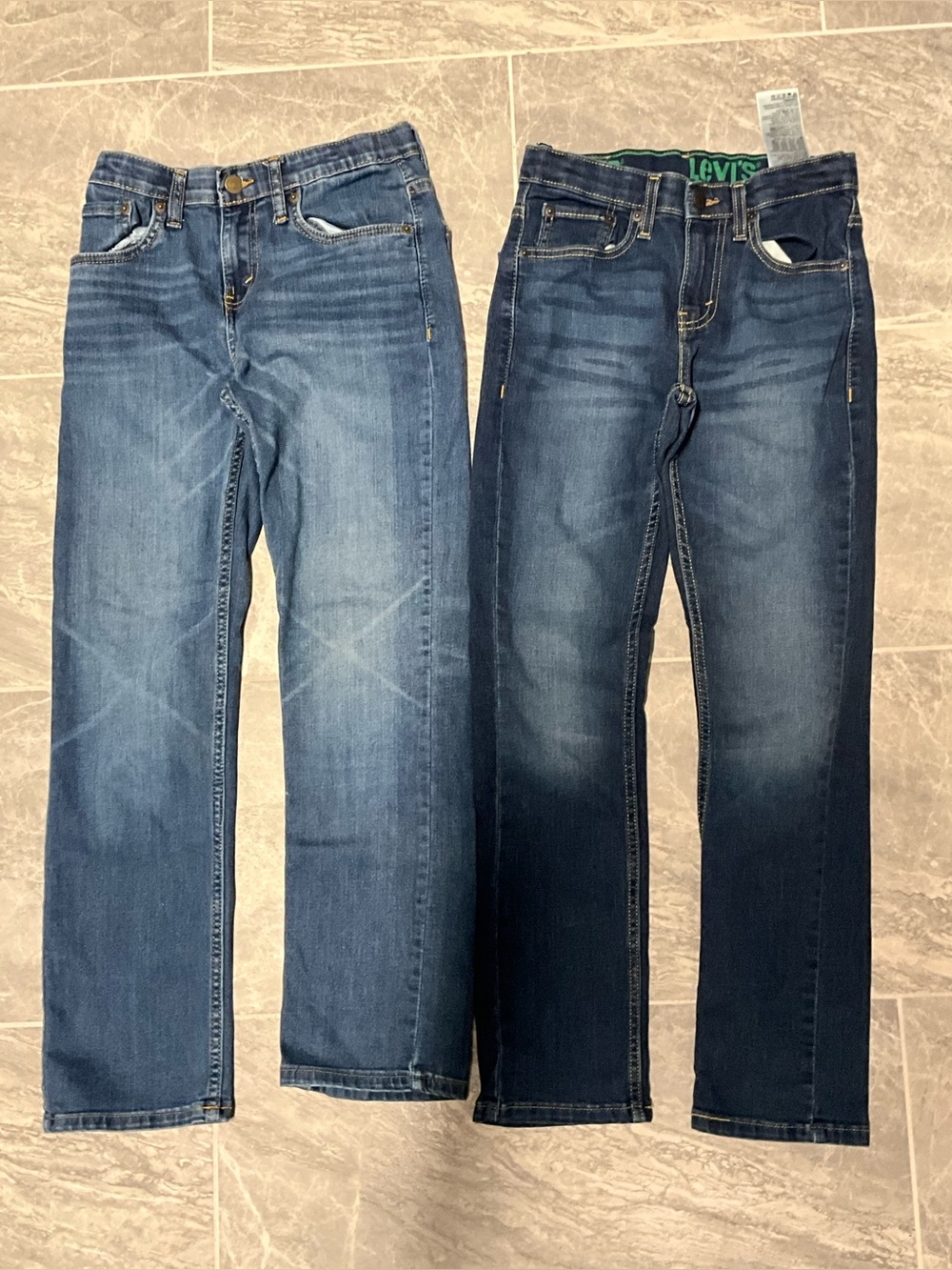 Levi's Boy’s Straight Jeans Duo - Light Blue & Dark Blue Washes - Size 14